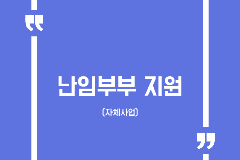 난임부부 지원(자체사업)