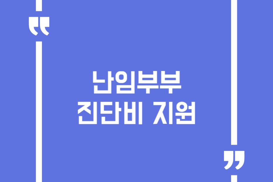 난임부부 진단비 지원