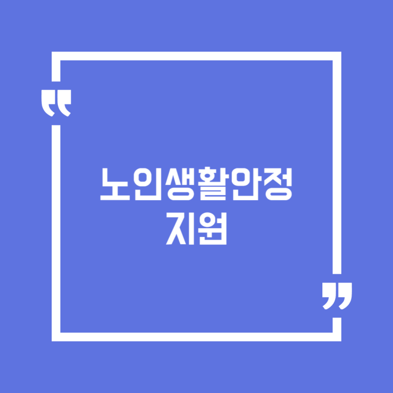 노인생활안정 지원