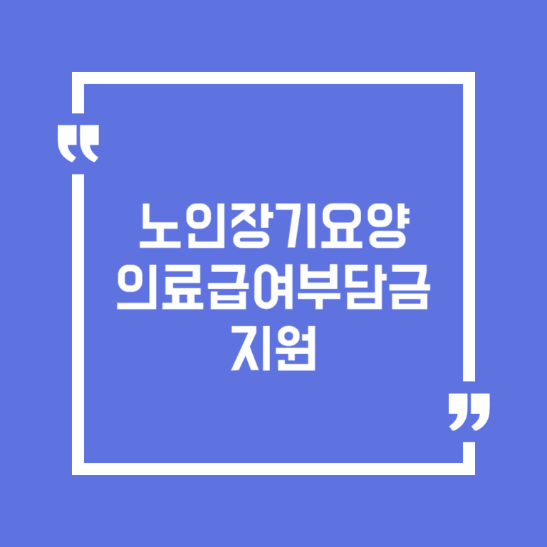노인장기요양 의료급여부담금 지원