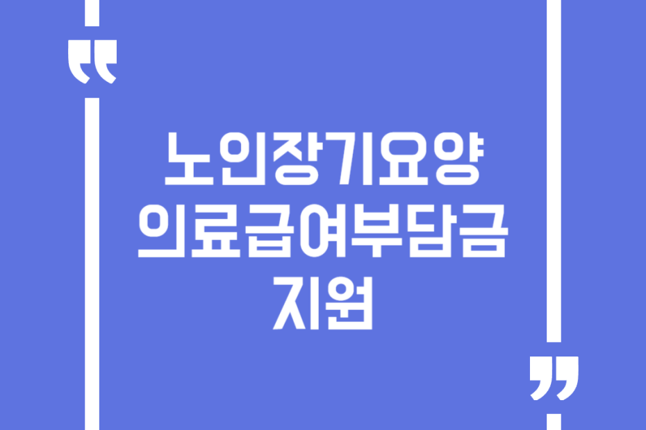 노인장기요양 의료급여부담금 지원