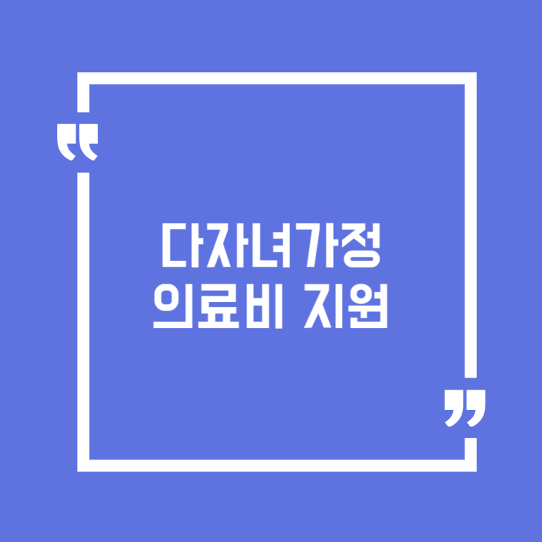 다자녀가정 의료비 지원