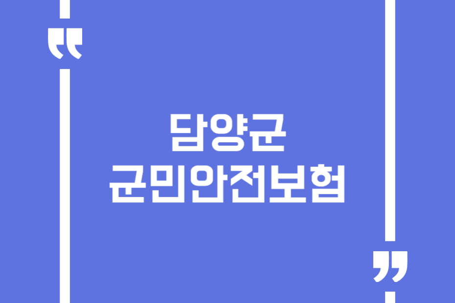 담양군 군민안전보험