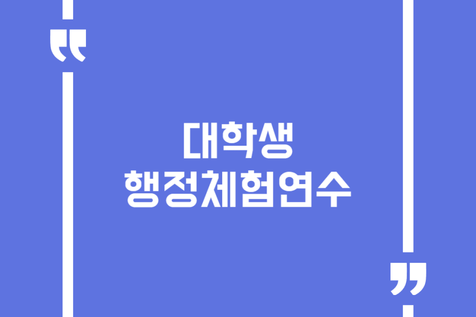 대학생 행정체험연수