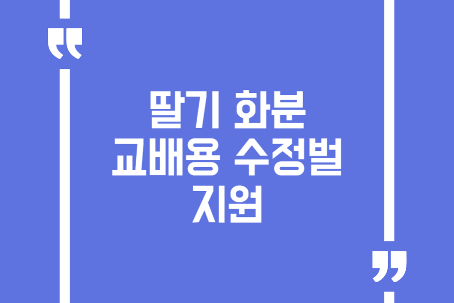 딸기 화분교배용 수정벌 지원
