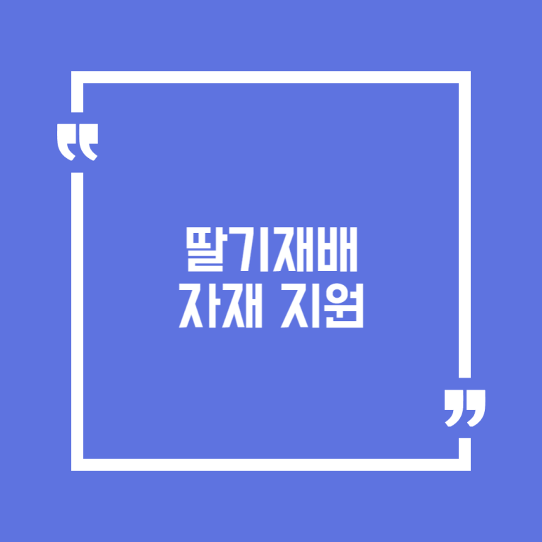 딸기재배 자재 지원