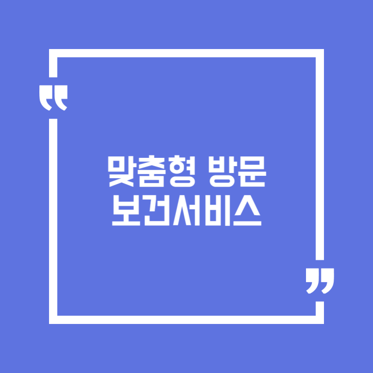 맞춤형 방문보건서비스