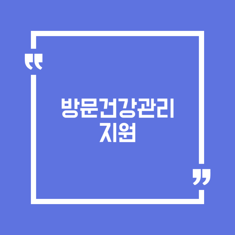 방문건강관리 지원