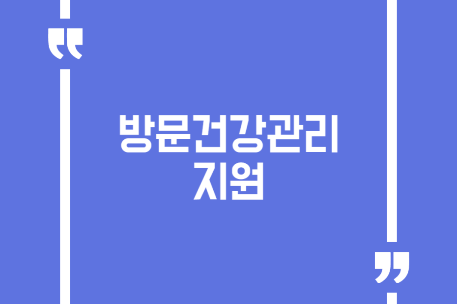 방문건강관리 지원