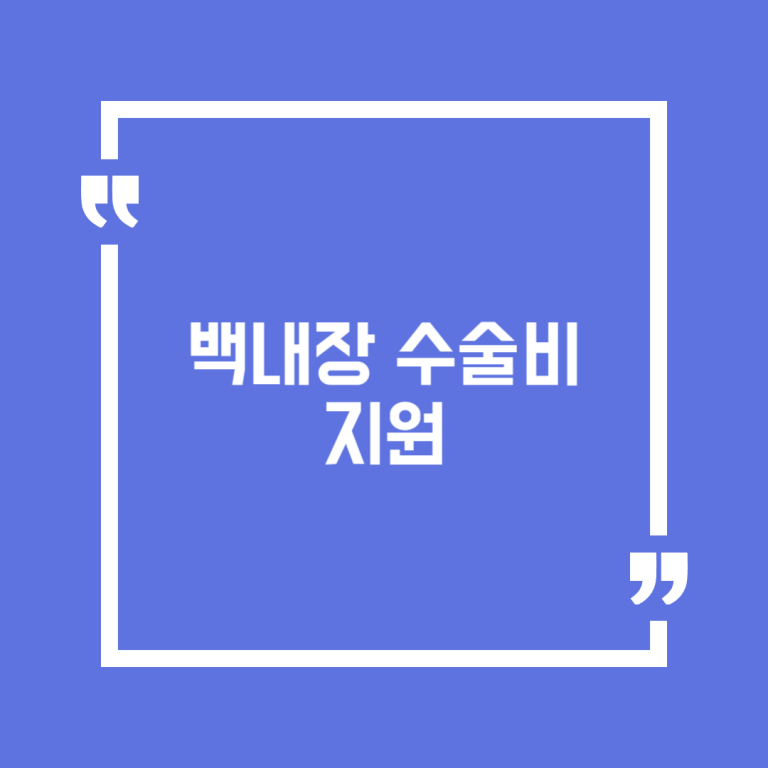 백내장 수술비 지원