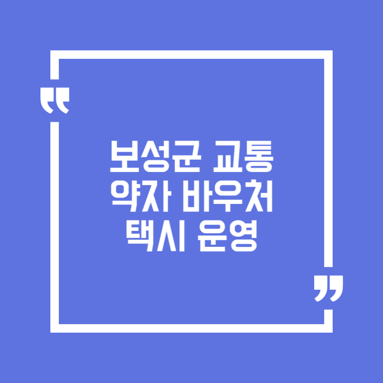 보성군 교통약자 바우처택시 운영