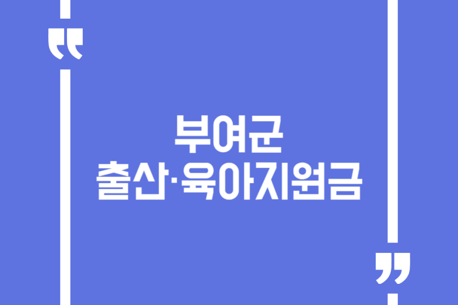 부여군 출산·육아지원금