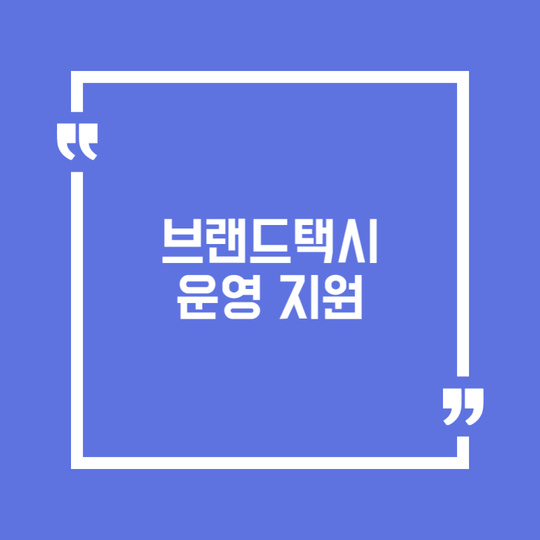 브랜드택시 운영 지원