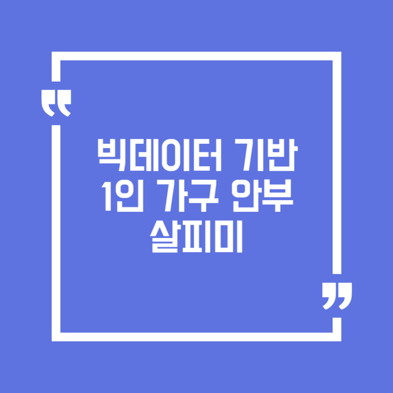 빅데이터 기반 1인 가구 안부 살피미