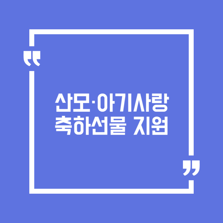 산모·아기사랑 축하선물 지원