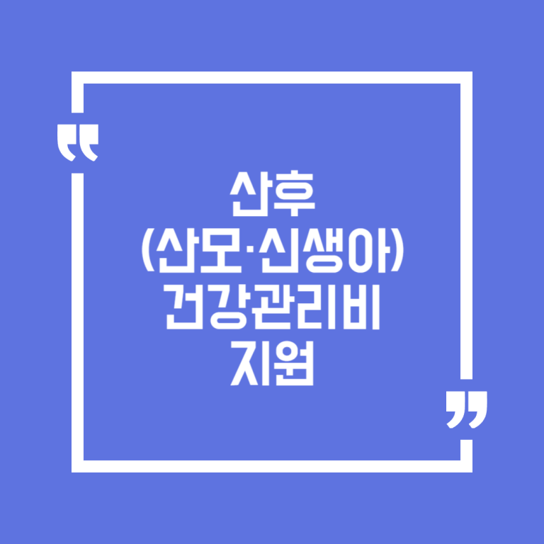 산후(산모·신생아)건강관리비 지원