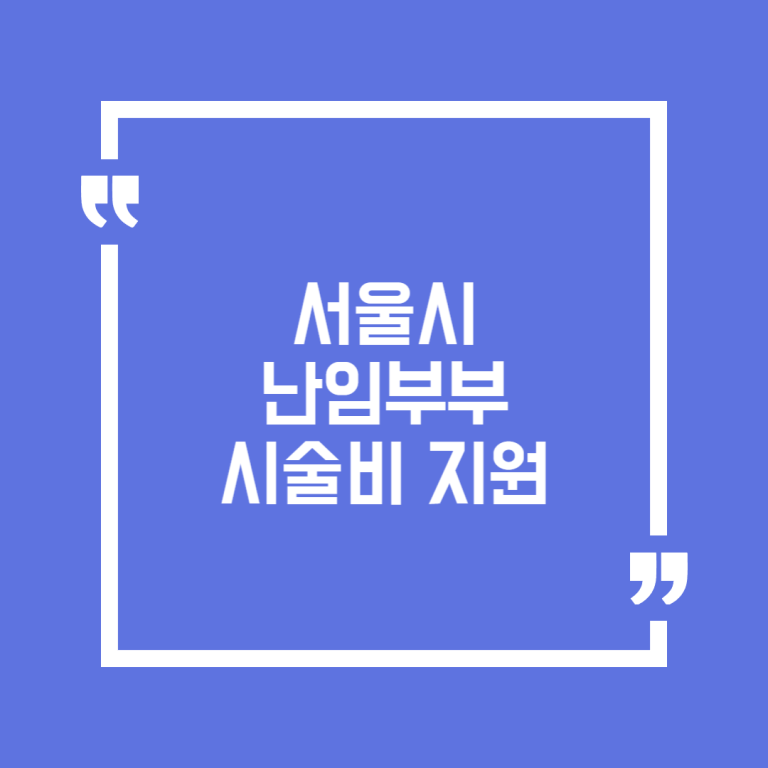서울시 난임부부 시술비 지원