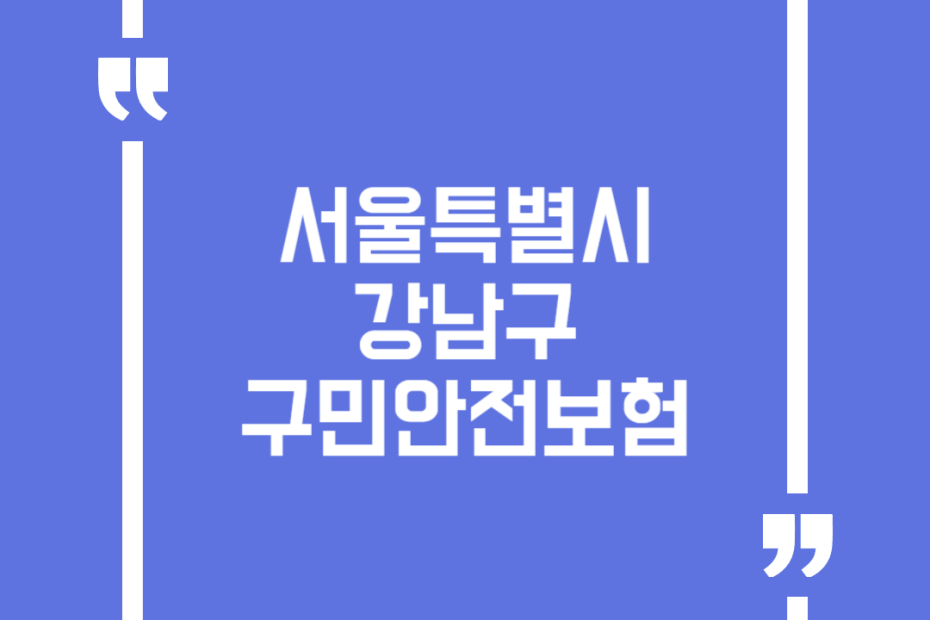 서울특별시 강남구 구민안전보험