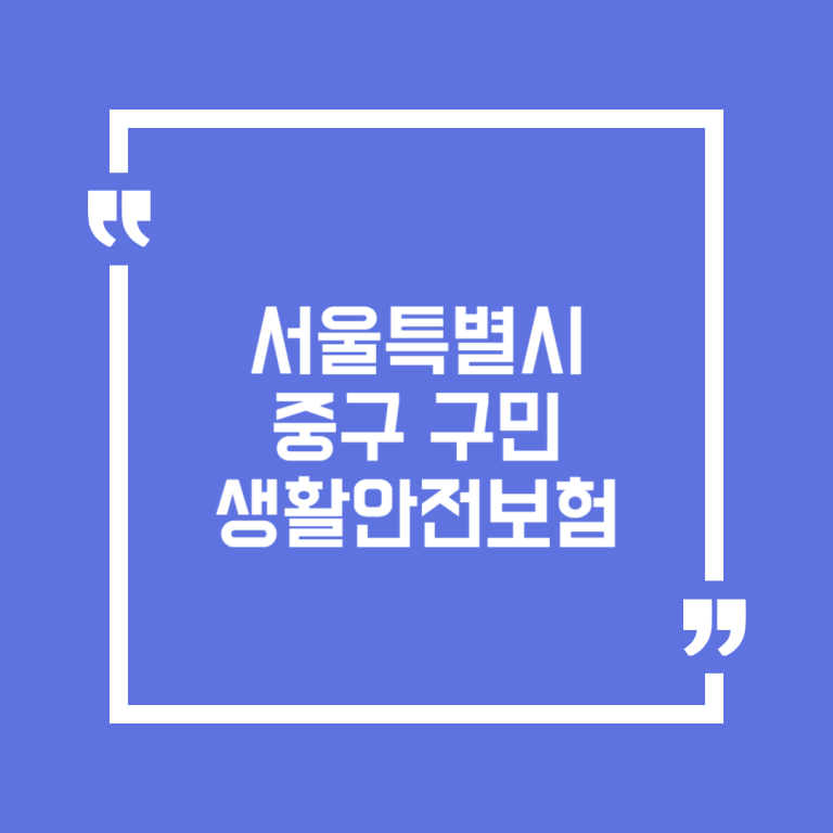 서울특별시 중구 구민 생활안전보험