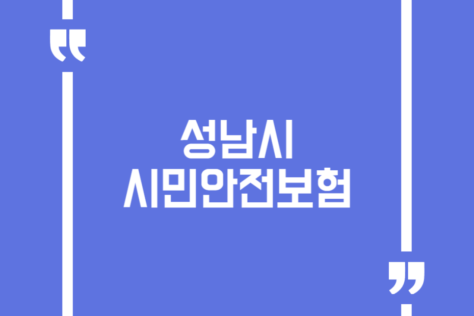 성남시 시민안전보험
