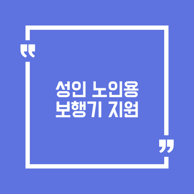 성인 노인용 보행기 지원