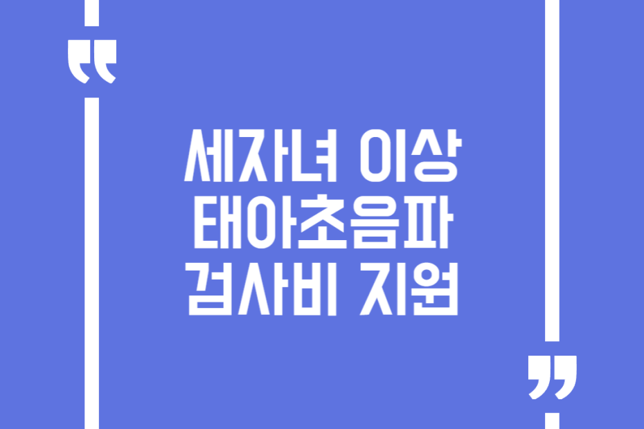 세자녀 이상 태아초음파검사비 지원