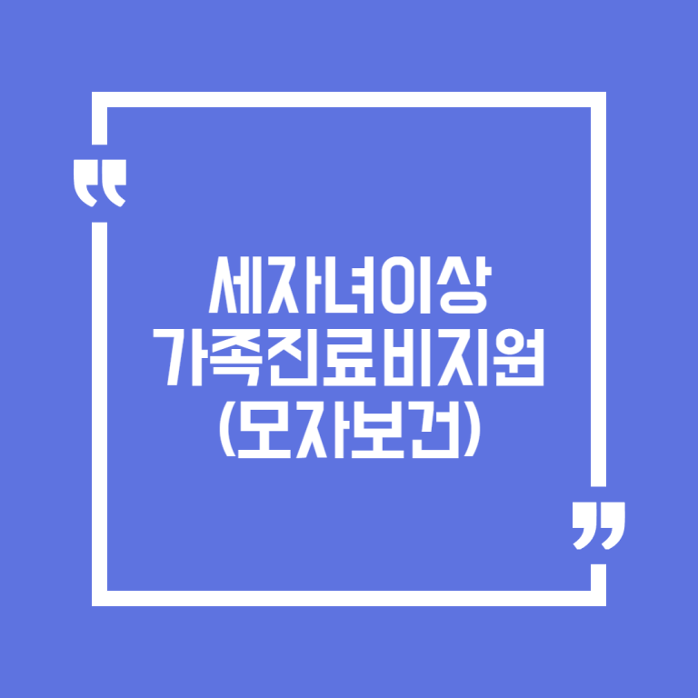 세자녀이상가족진료비지원(모자보건)