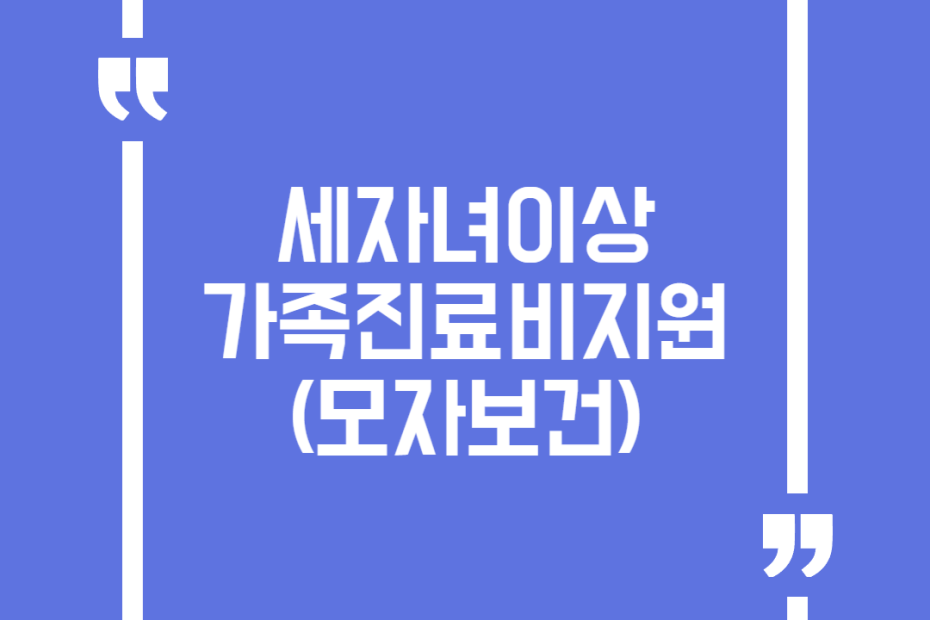 세자녀이상가족진료비지원(모자보건)