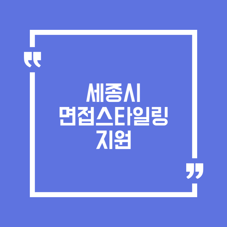 세종시 면접스타일링 지원