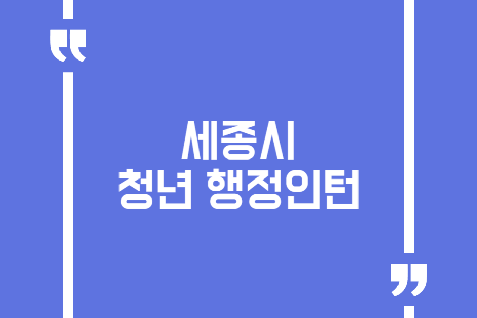 세종시 청년 행정인턴