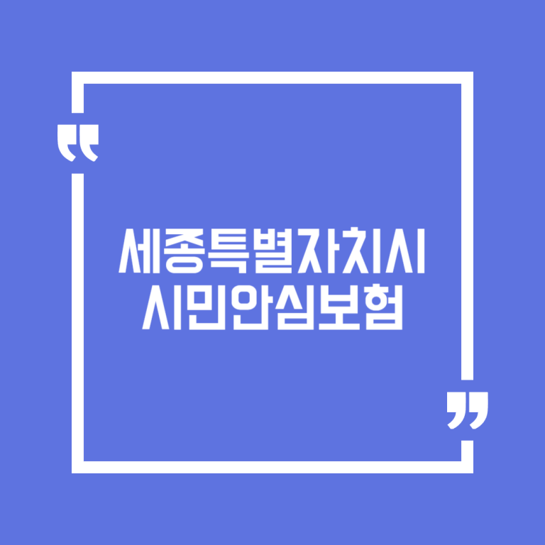 세종특별자치시 시민안심보험