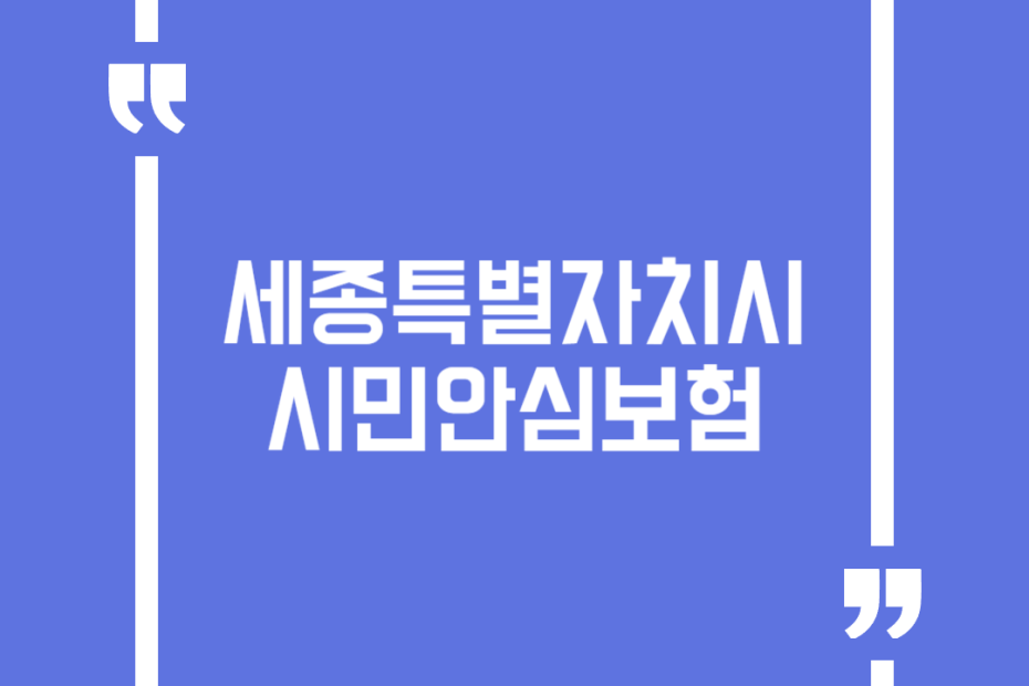 세종특별자치시 시민안심보험