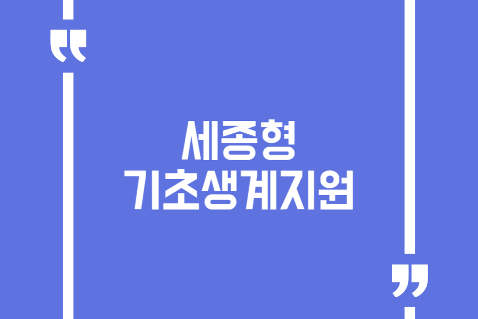 세종형 기초생계지원