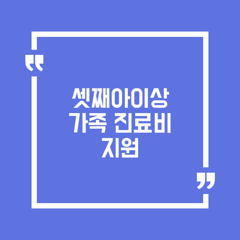 셋째아이상 가족 진료비 지원