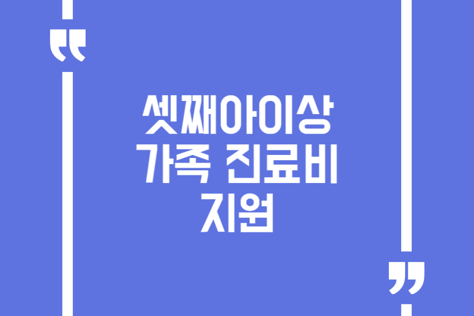 셋째아이상 가족 진료비 지원