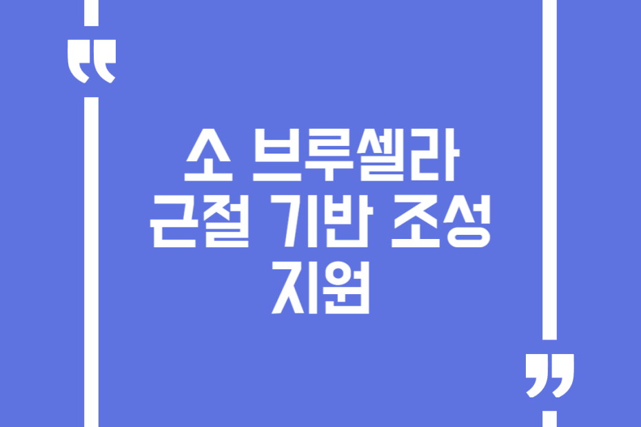 소 브루셀라 근절 기반 조성 지원