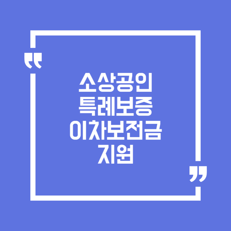 소상공인 특례보증 이차보전금 지원