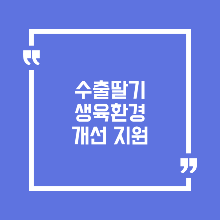 수출딸기 생육환경 개선 지원