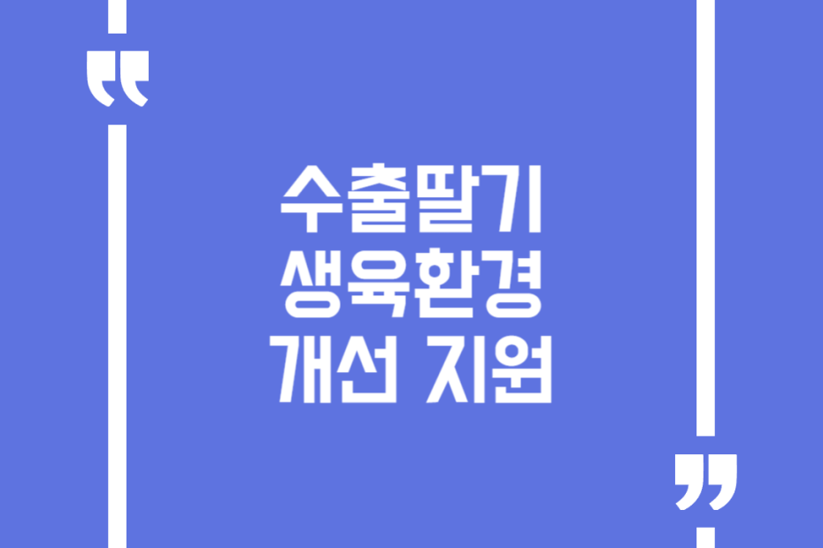수출딸기 생육환경 개선 지원