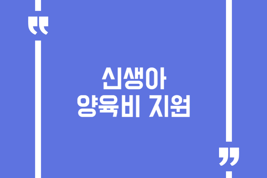 신생아 양육비 지원