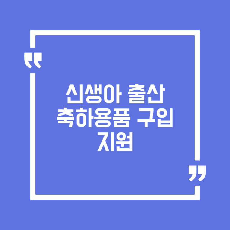 신생아 출산 축하용품 구입 지원