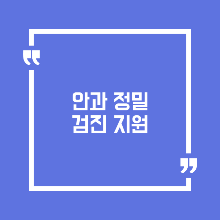 안과 정밀 검진 지원