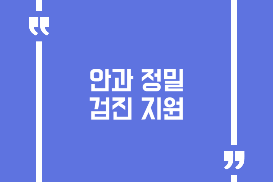 안과 정밀 검진 지원