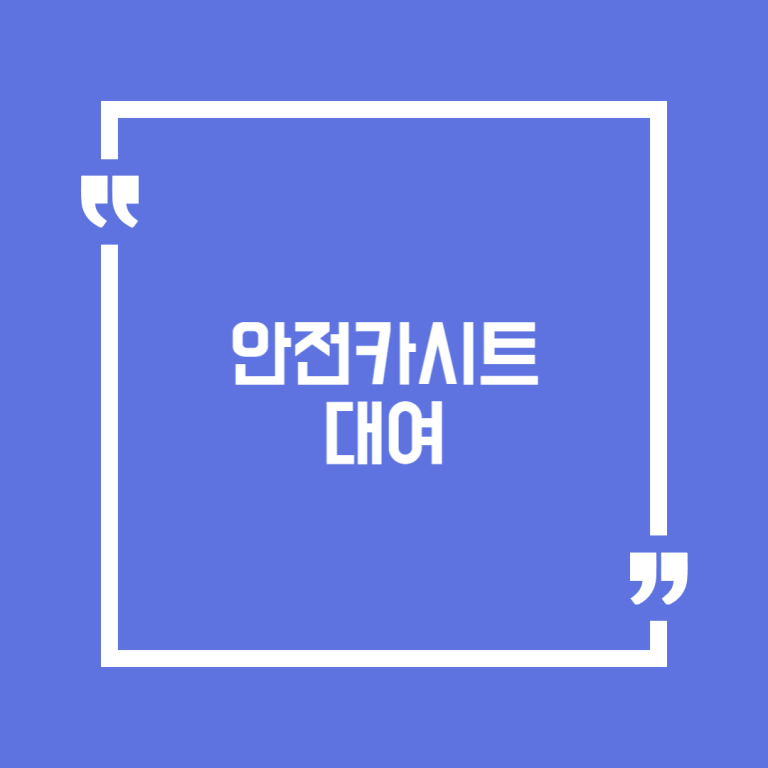안전카시트 대여