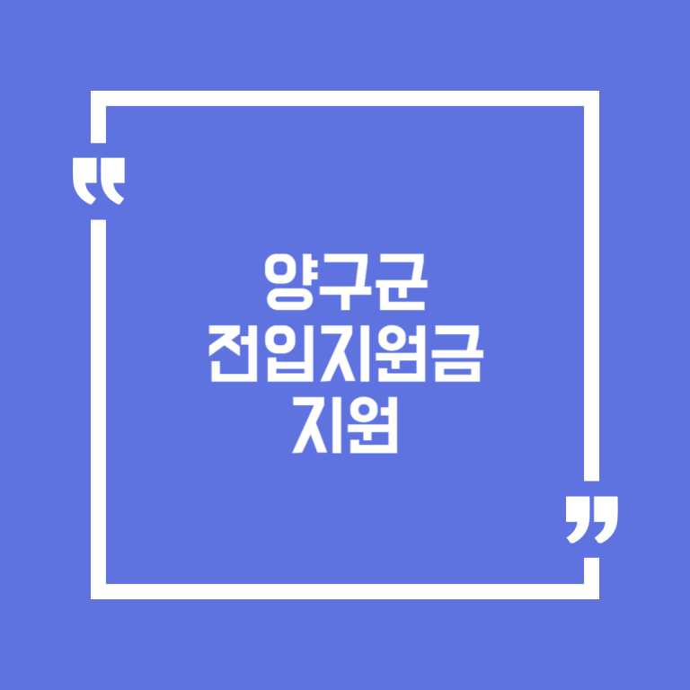 양구군 전입지원금 지원