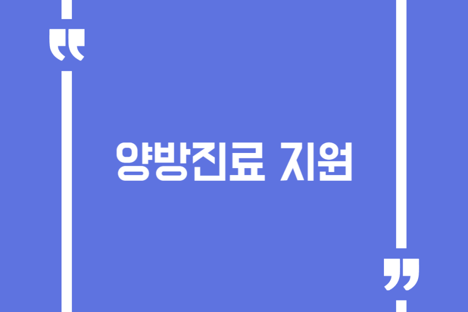 양방진료 지원