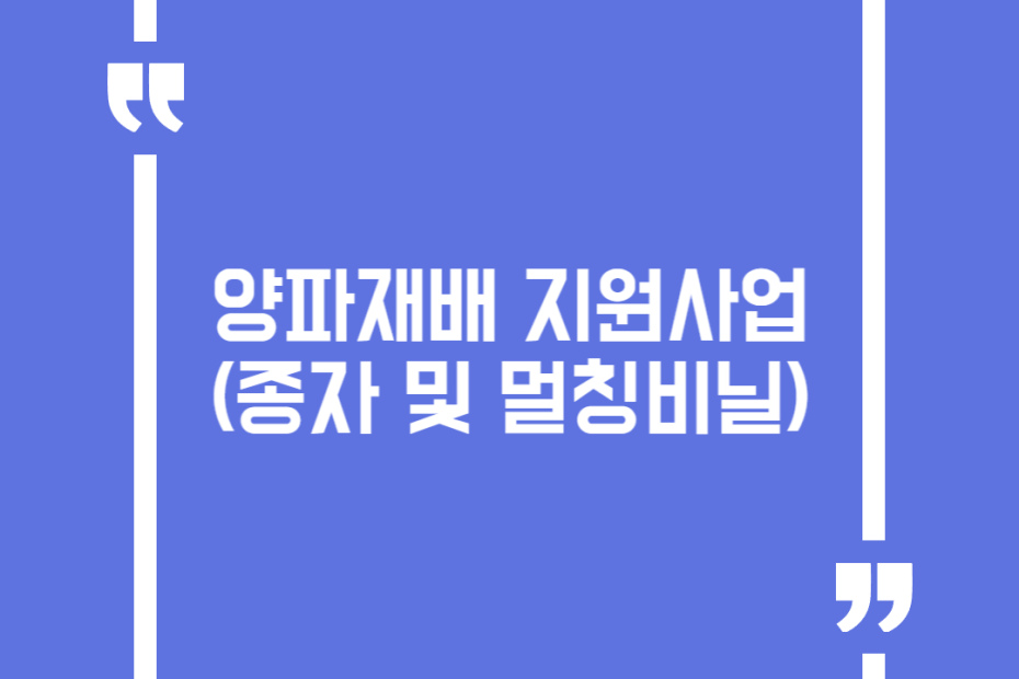 양파재배 지원사업(종자 및 멀칭비닐)