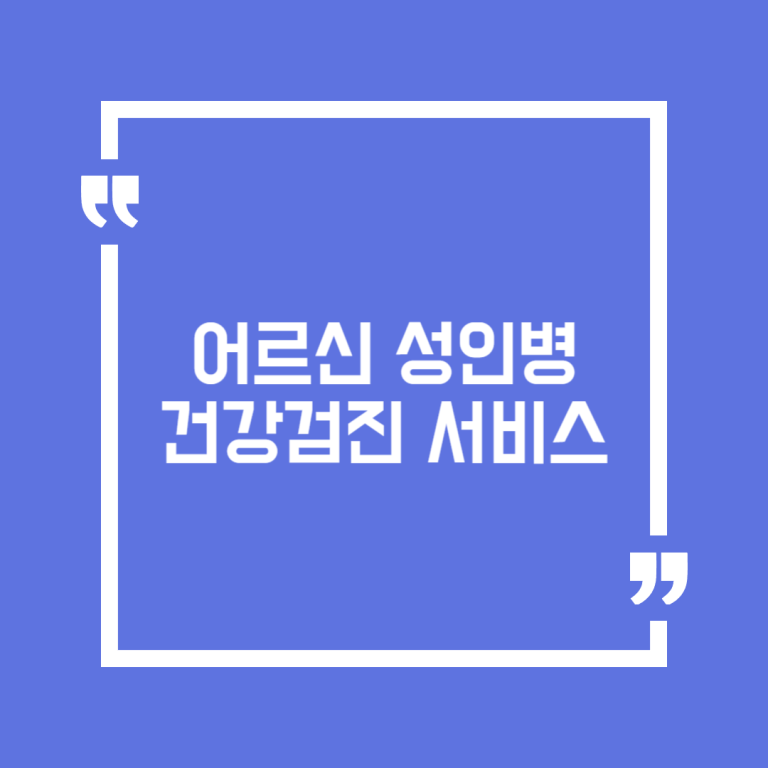 어르신 성인병 건강검진 서비스