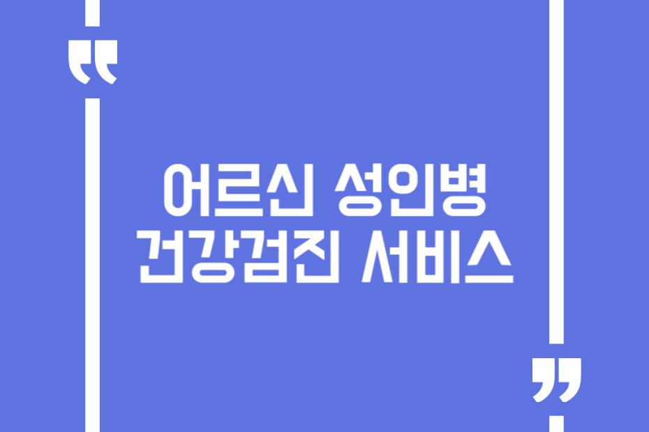어르신 성인병 건강검진 서비스