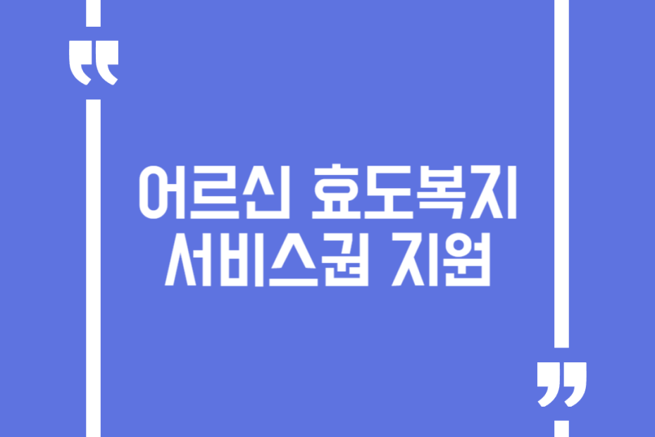 어르신 효도복지서비스권 지원